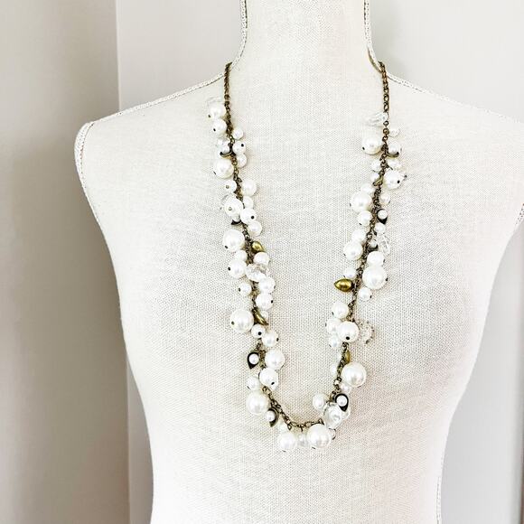 Chloe + Isabel Pearl + Crystal Drops Long Necklace - Picture 3 of 7